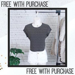 Simple Small Stripped Short Crop Top T-Shirt